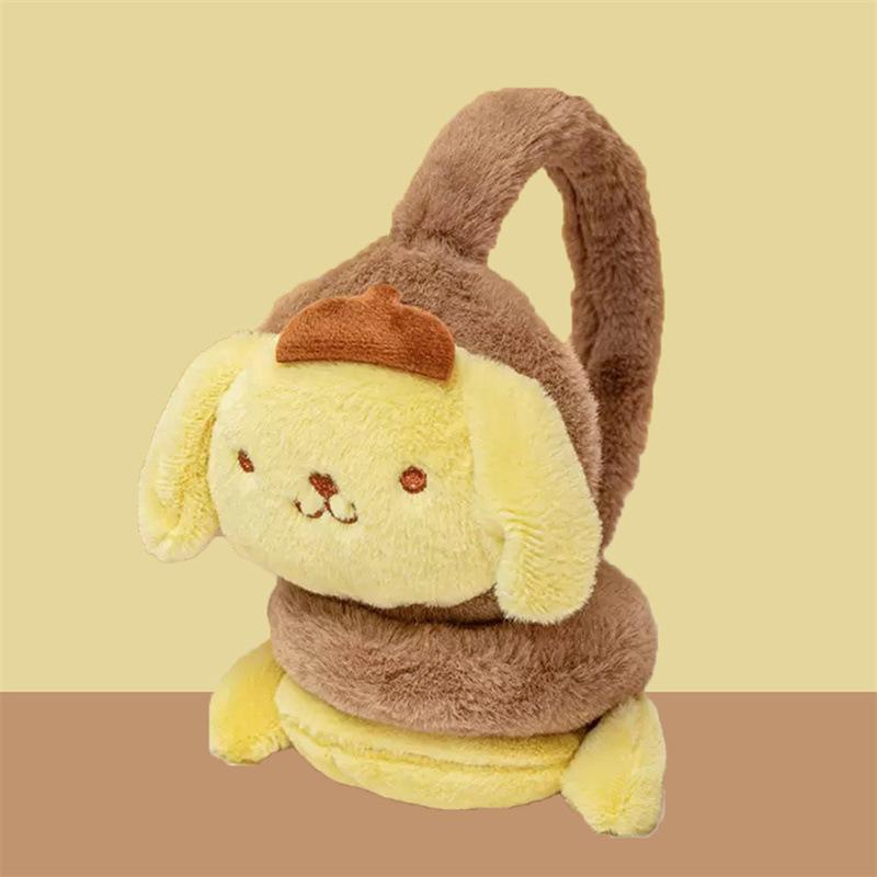 Милые мультяшные зимние женские студенческие меховые наушники Sanrio для езды на велосипеде, противохолодные плюшевые наушники, обертки для ушей, грелки для ушей