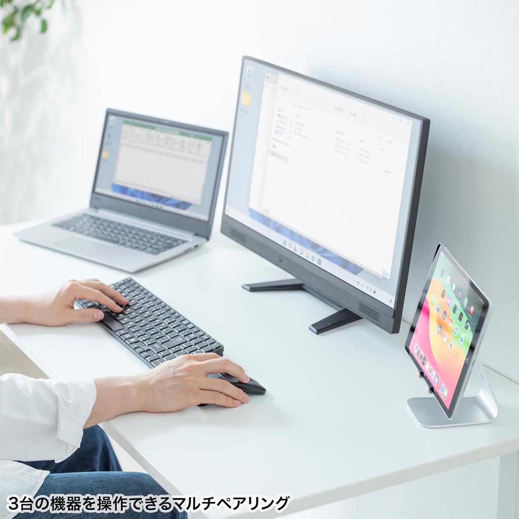 Sanwa Supply Silent IR LED Mouse Bluetooth5.0 (3 Buttons/Thin) MA-BIS3116BK