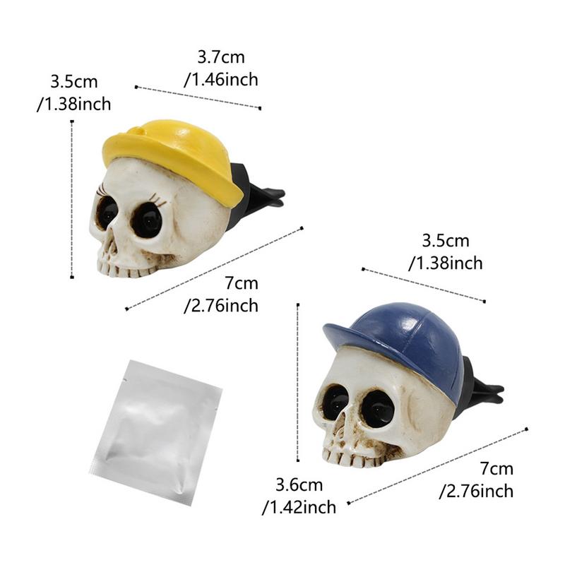 Car Air Freshener Vent Clip Skull Car Aromatic Vent Clip Automotive Air Fresheners 2Pcs Car Air Freshener Clips Car Interior
