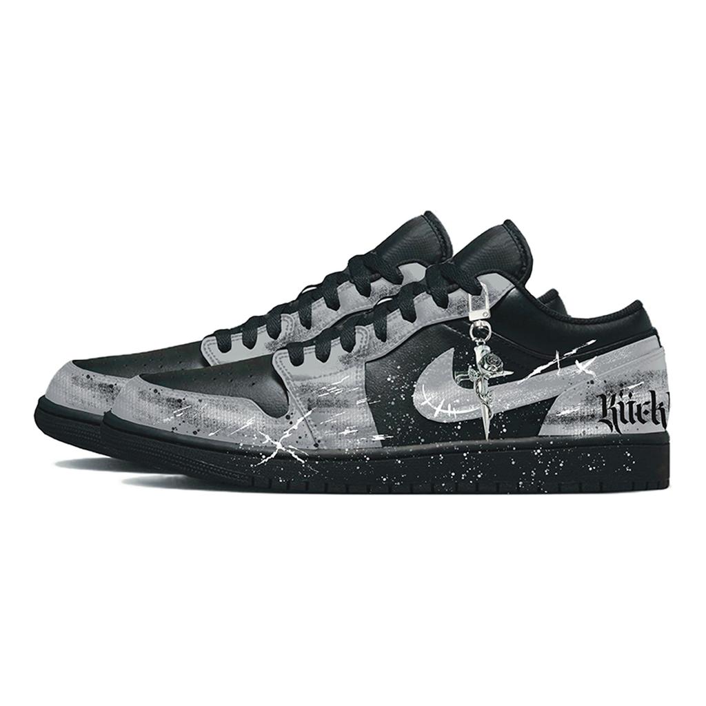 Jordan Air Jordan 1 No Man's Land Rose Slip Resistant Abrasion Resistant Low top Vintage Basketball Shoes Men's 553558-093(Team864-)