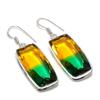 Bi-Color Tourmaline Gemstone Handmade 925 Sterling Silver Earring 2.01" U8B00