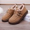 Модные женские повседневные хлопковые ботинки, однотонные, удобные, меховые мокасины, женская зимняя теплая обувь, женские туфли на плоской подошве с двойной пряжкой из плюша