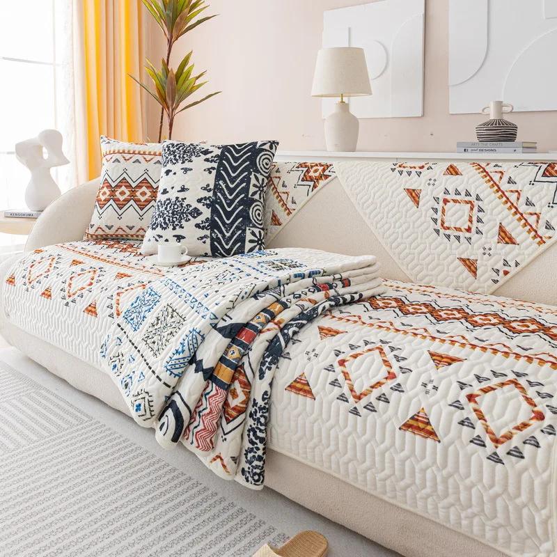 Чехол для дивана в стиле бохо, нескользящий, мягкий, бархатный, для дивана, полотенце, утолщенный, чехол для дивана в форме буквы L для украшения гостиной дома