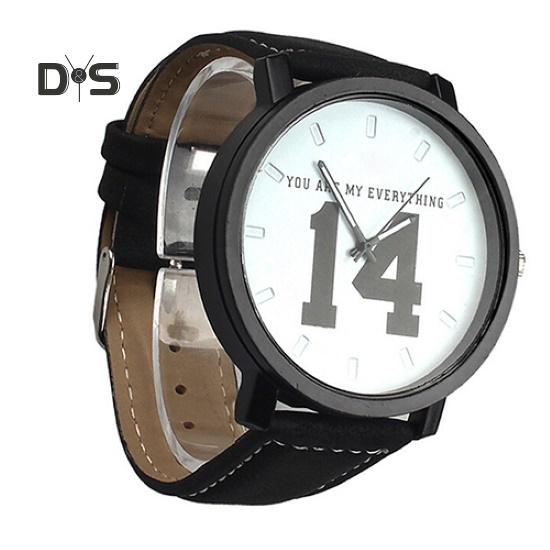 Унисекс Кварцевые наручные часы с номером на циферблате из искусственной кожи для пар