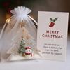 Рождественский подарочный мешочек Органзовый мешочек с золотой звездой Декор рождественской елки Маленький сетчатый мешочек на кулиске Белый прозрачный Свадебный мешочек для подарков