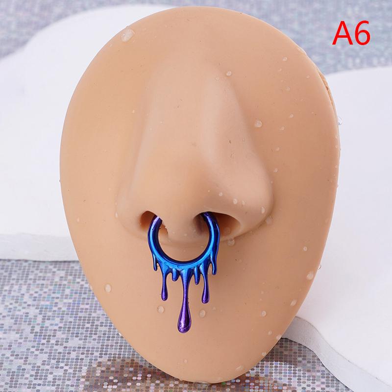 1Pc Surgical Steel Bat Septum Piercing Hinged Segment Nose Ring Septum Clicker Cartilage Tragus Clicker Body Piercing Jewelry