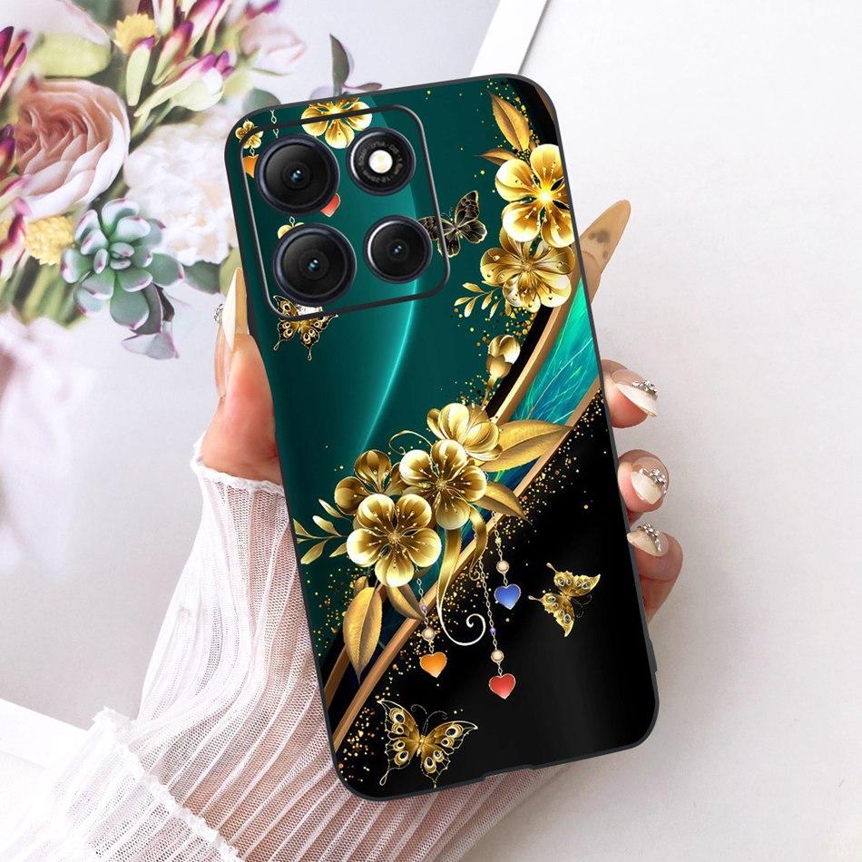 For Motorola Moto G86 Power Cute Flower Butterfly Cat Painted Case For Moto G86 G86Power Black Silicone Soft Phone Cases