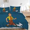 Tintin Snowy Adventure Print 3Pcs Bedding Setduvet Cover With 2 Bedropillowcase Home Birthday Gift