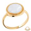 Gold Plated Ring 'Wisdom' Golden Mother-of-pearl - 12x12 Mm