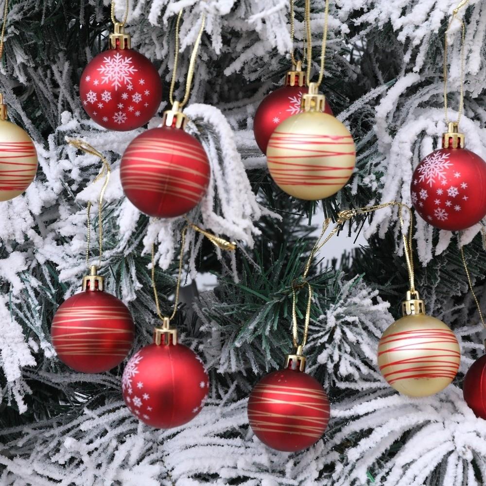 12PCS 6cm Christmas Ball Pendant Plastics Christmas Supplies New Xmas Tree Ornament  Merry Christmas