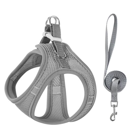 Светоотражающий жилет-шлейка для питомца, дышащая сетчатая шлейка для собаки/кошки с регулируемыми ремнями, жилет для кошки с боковой застежкой, защищенный от побега, для безопасной прогулки