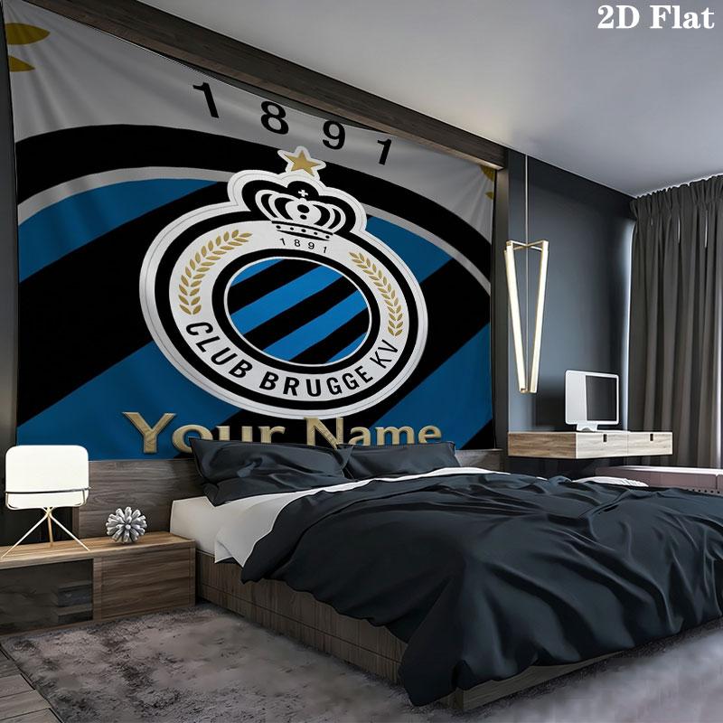 Club Brugge KV Custom Name Wall Tapestry Aesthetic Wall Hanging Printed Fabric Blanket Decorative Tapestries for Bedroom Living Room Home Decor