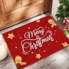 Фланелевые придверные коврики на рождественскую тематику, праздничные принты с Санта-Клаусом и пуансеттией, красочный праздничный декор, мягкие напольные коврики для входа в дом