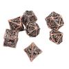 7 шт. Настольная игра Многогранные игральные кости Медный полый узор дракона Прозрачный номер Высокий баланс Ролевая игра