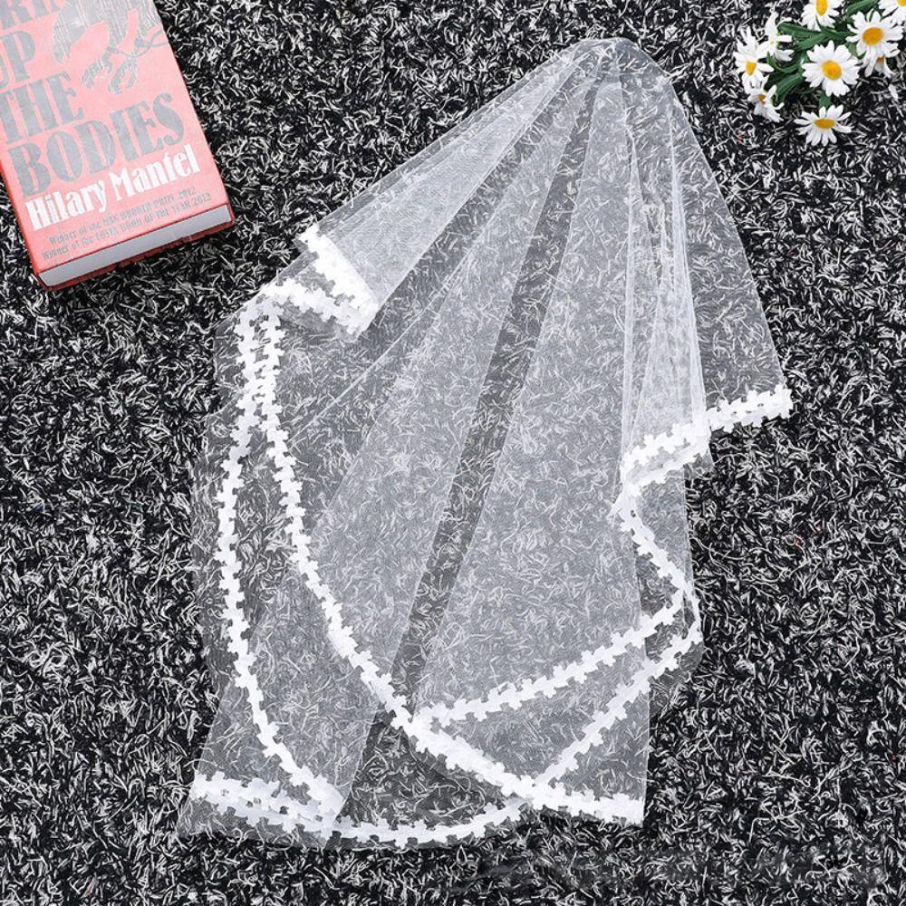 One Layer Lace Wedding Headdress Wedding Gauze Bride Accessories Bridal Veil Bride's Head Gauze