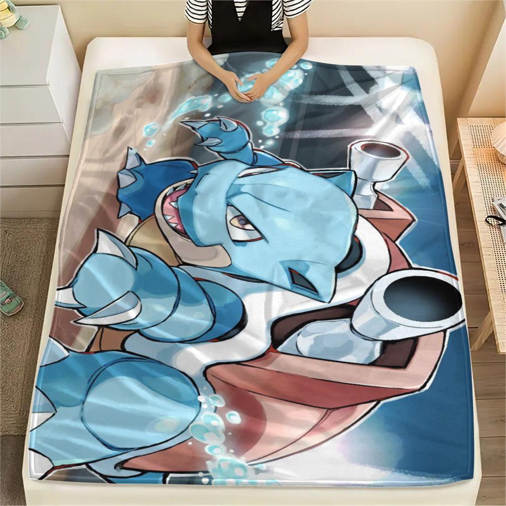 Squirtle Soft Print Flannel Blanket Comfortable for Sofa Bed Travel and Home.-TING