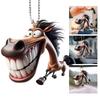 Unique Acrylic Horse Pendan Big Mouth Horse Ornament for Home Car Decor Eye Catching Design Ideal Gift for Animal Lovers