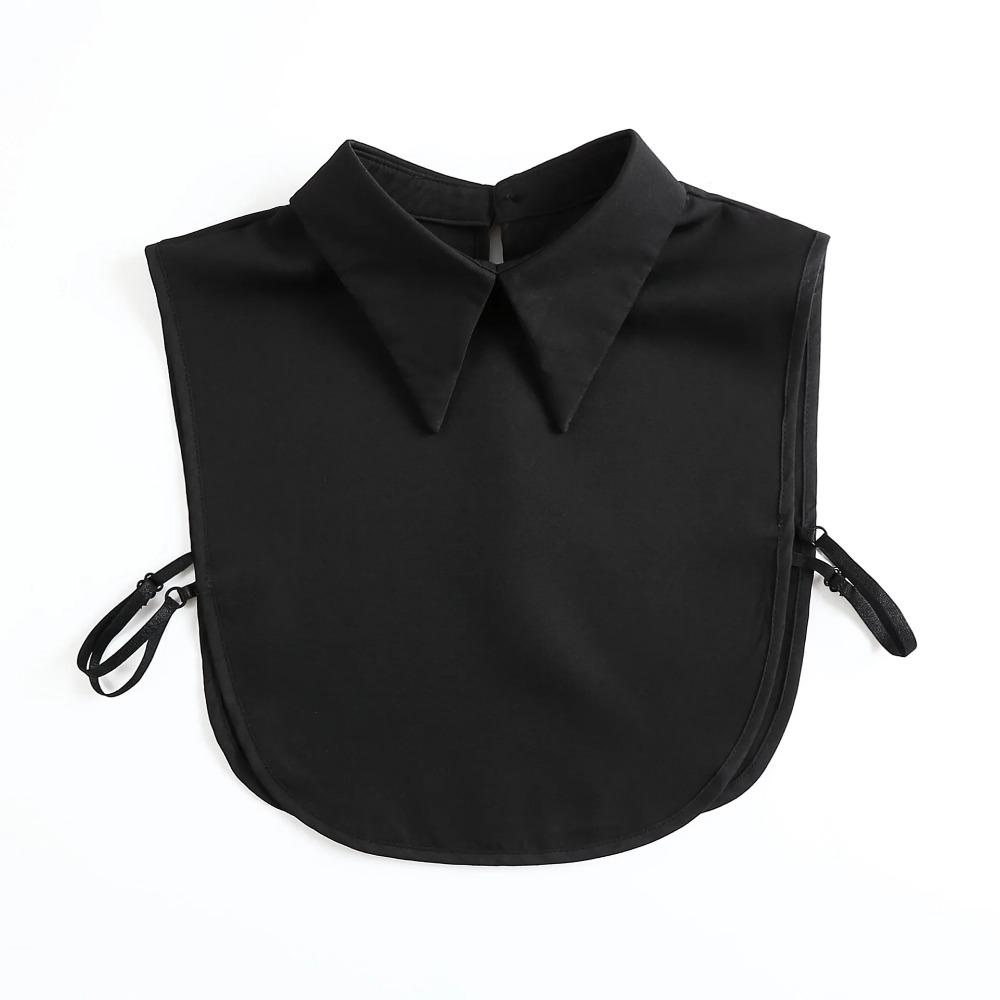 Linbaiway Chiffon Fake Collar Ladies Shirt Women False Collar for Sweater Autumn and Winter Solid Color Detachable Collar