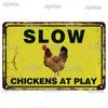 Vintage Chickens Slow Metal Sign Tin Sign Decoration Plaque Home Wall Decor Bar Sign Home Decor Poster Drop Shipping