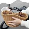 Rattan Woven Bicycle Basket Removable Bike Storage Basket Durable Carrier Bag  Kid