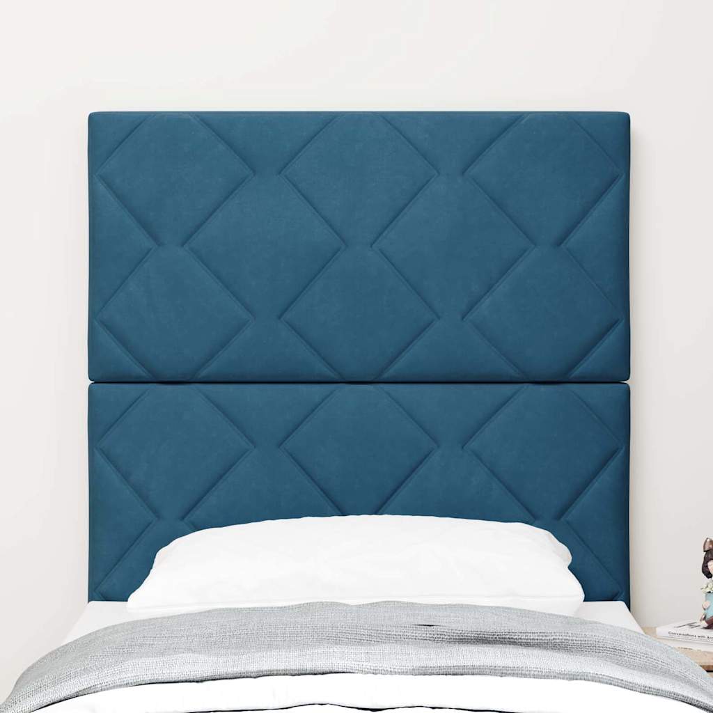 LED Headboard Dark Blue 80 cm Velvet