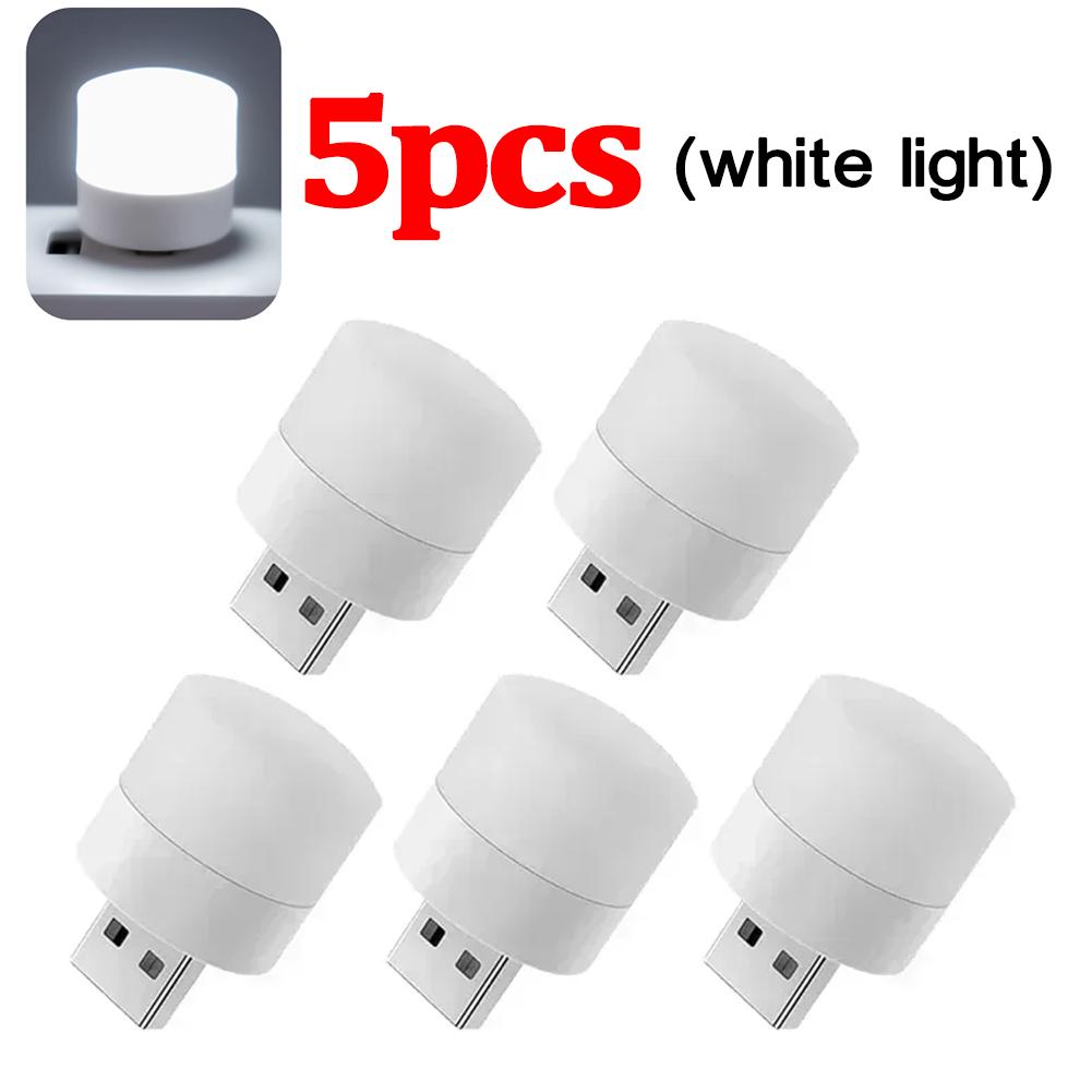 Car USB Night Light Low Power Mini LED Plug-in Rechargeable Lamp Auto Interior Reading Camping Emergency Lighting Accessories