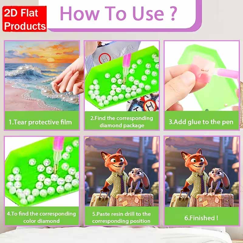 Disney Жемчужная живопись Zootopia Ручная работа DIY 5D Жемчужные драгоценные камни Картины Поделки Особая форма Домашний настенный декор