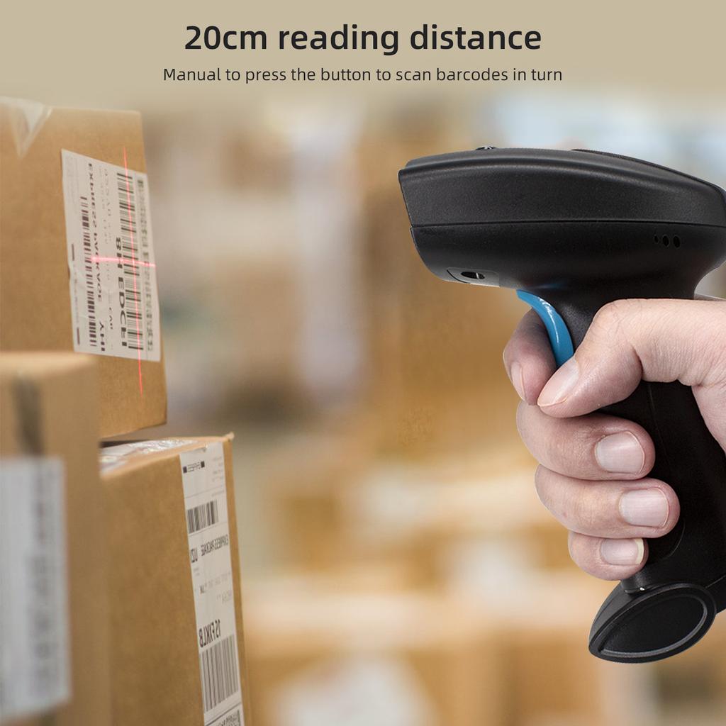 1D 2D Barcode Scanner Handheld USB Wirelss Bar Code Reader Manual Trigger/Auto Continuous Scanning