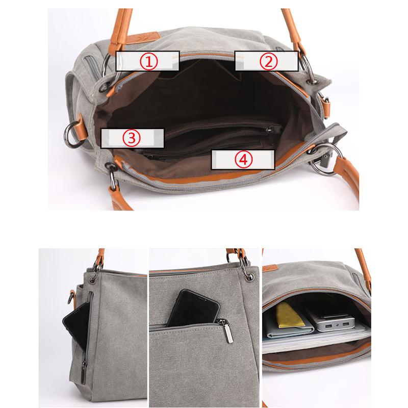 Женская парусиновая сумка на плечо, модные женские сумки, однотонная сумка через плечо, простая повседневная сумка-тоут, портативная дорожная сумка