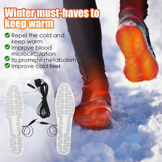 Электрогреющие стельки с USB-подогревом для обуви, коврики для зимней охоты, катания на лыжах, рыбалки и других видов спорта, нагревательная пленка для обуви.