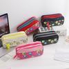 Portable Pen Bag Double Layer Pencil Pouch Trendy Pencil Box for Student