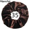 10pc/lot Scrunchies Velvet Scrunchies Hair Accessories For Women Elastic Bands Elegant Ponytail Solid Colors Coffee Black Grey