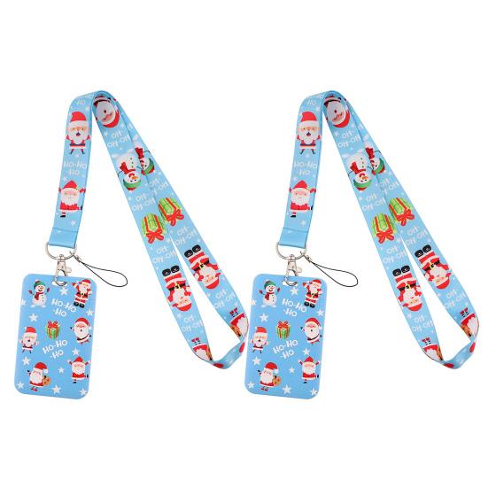 2 шт., шнурки для изготовления знаков, рождественский снеговик, шейный шнурок, держатель для ключей, значок Санты