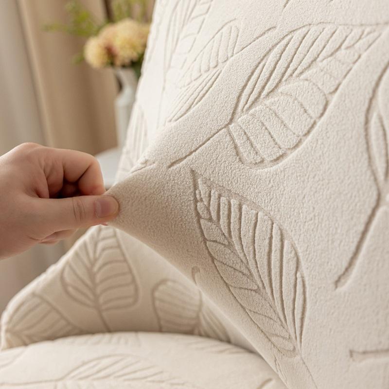 1/2/4/6pcs Solid Color Curved Armchair Covers Leaves Jacquard Slipcover for Chair All Season Universal Dining Chair Covers Home