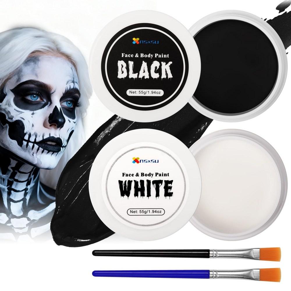 Adult Face Painting Kit White Black 110g Professional Halloween Makeup 1 pcs
