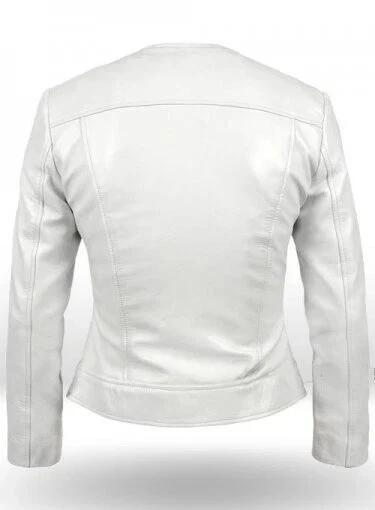 HOT Women Jacket White Leather Lambskin Handmade Casual Stylish Biker Wear Soft