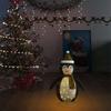 Christmas Decoration Penguin Figure LED Luxury Fabric 60 Cm