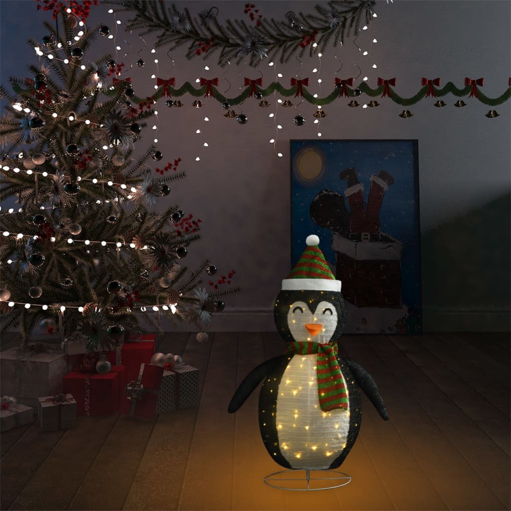 Christmas Decoration Penguin Figure LED Luxury Fabric 60 cm