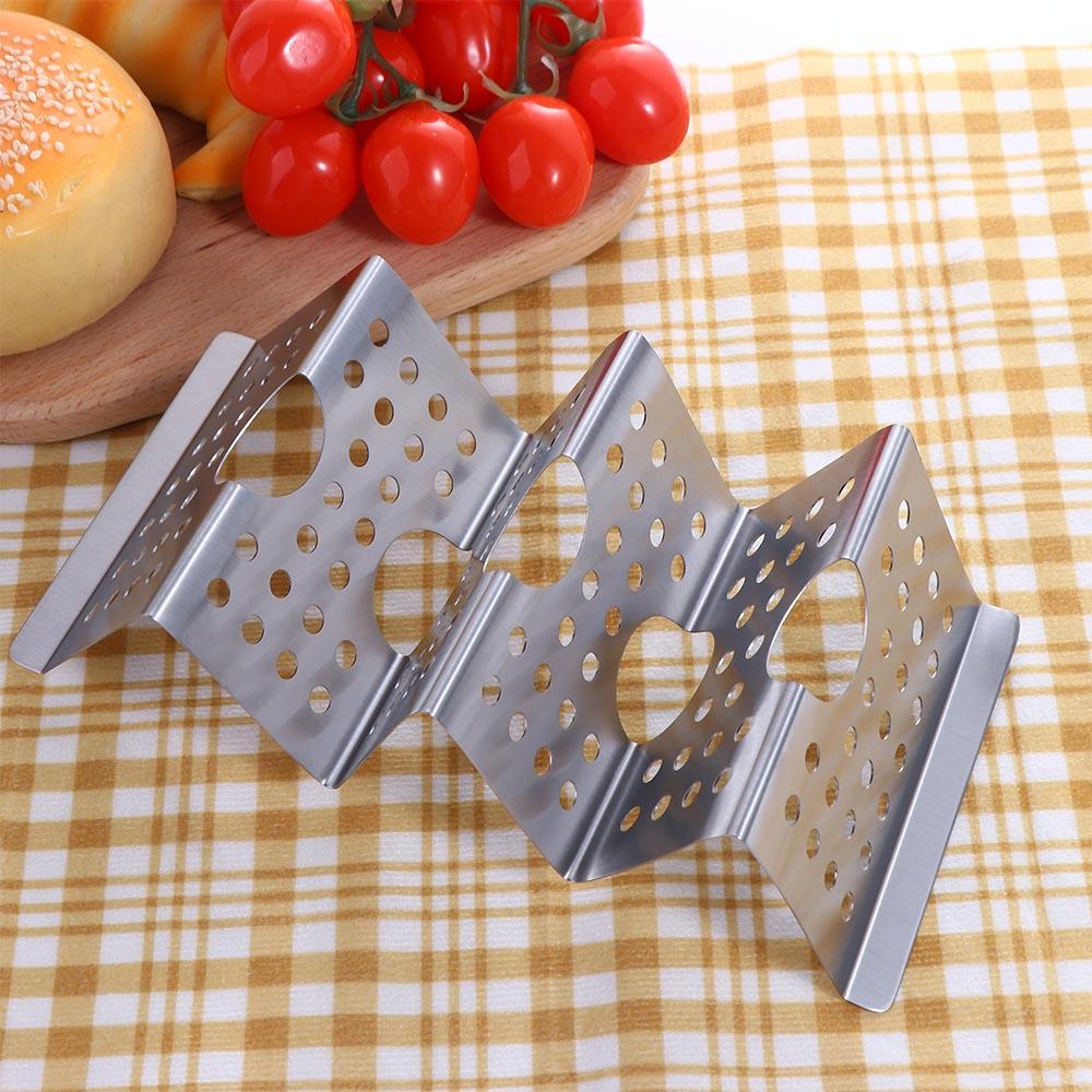 with Easy-Access Handle Stainless Steel Tray Plate Taco Holder Kitchen Tools Taco Shell Stand