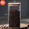 Привет прозрачная квадратная герметичная банка стеклянная банка для специй с крышкой кухонный резервуар для хранения кофейных зерен контейнер для еды