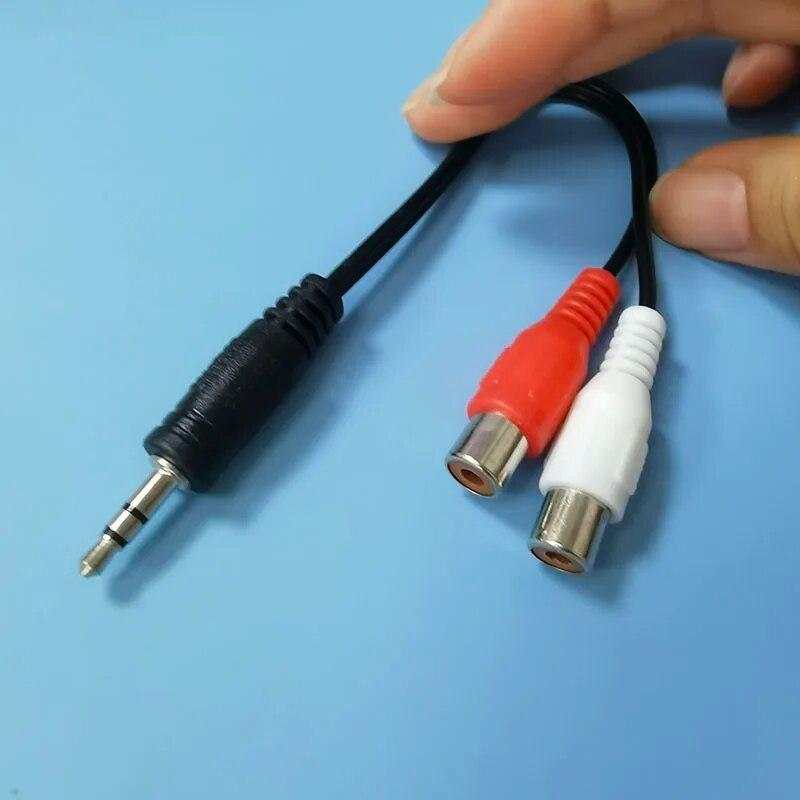 Двойной аудиокабель RCA 18 см к 3,5 мм стерео 3-полюсному разъему «папа» к 2 разъемам RCA «мама» Адаптер конвертера RCA красный черный