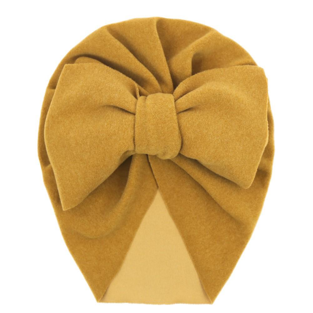 Baby Tire Cap New Imitation Cashmere Bow Children's Indian Hat Pullover Hat Baby Bag Head Hat Rimless