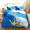 3D Anchor Bedding Set Luxury Quilt and Pillow Case 2/3pcs AU180 * 210 Single/Double Bed Holiday Gift Soft Home Textile