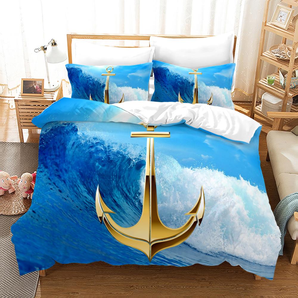 Новый Постельный Комплект Anchor Делюкс Пододеяльник 2/3 Предмета DE135 * 200 Односпальный/Двуспальный Комната для Мальчика Делюкс Домашнее Украшение