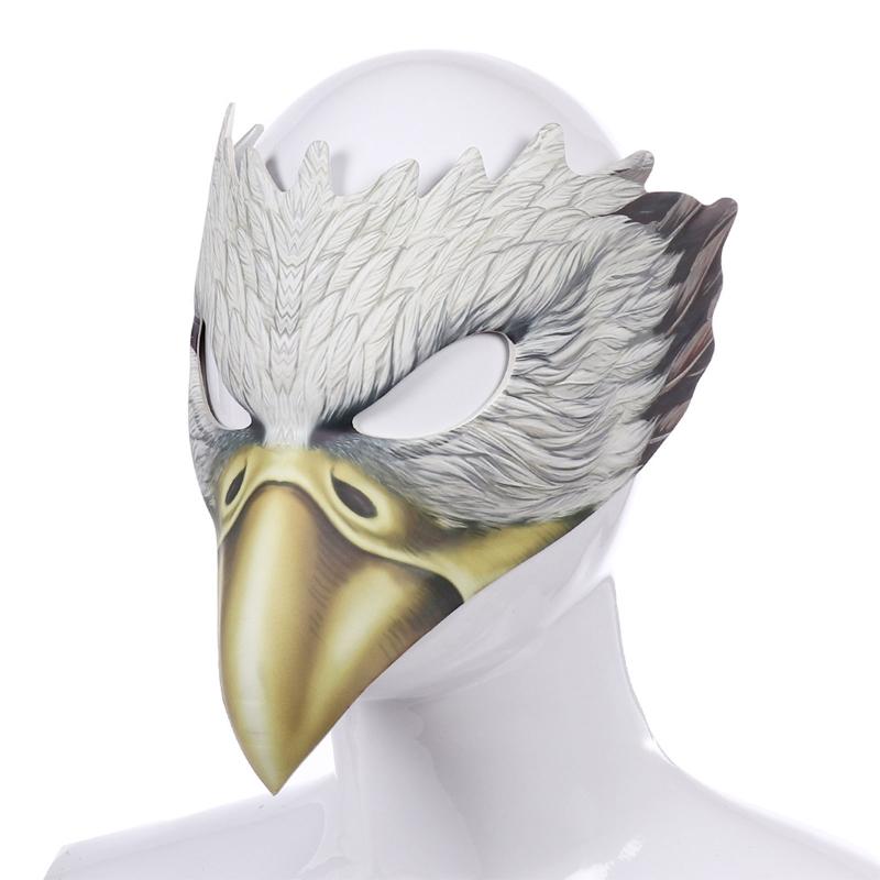 Adjustable Eagle Mask Half Face Animal Mask Lifelike Halloween Party Cosplay Costume Mask with Long Nose for Women Men