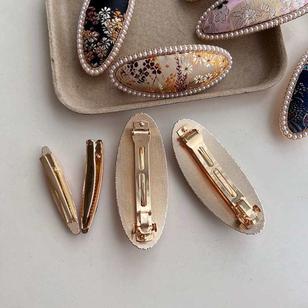 The Song Dynasty Pearl Inlay Hairpin Gold Silk Fabric Silk Hair Clip Songzhen Hair Clip  Girls