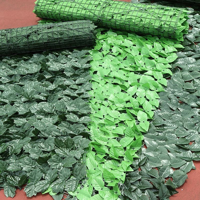 Искусственная стена из растений Забор Сетка для забора Украшение забора Искусственный зеленый газон Зеленый лиственный забор Балконное ограждение Крышка ограждения