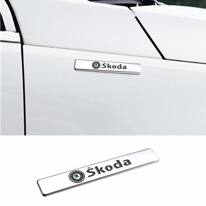 Thickened 3D Metal Car Emblem Badge Tear Resistant Door Decal Buffer Anti-Collision Exterior Decoration For Skoda Octavia A5 A7 VO9