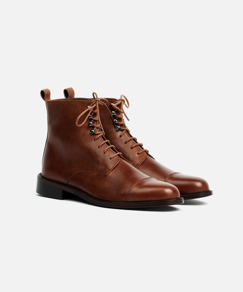 Custommood Boston Lace-Up Worker Boots (Italy Oil Brown)