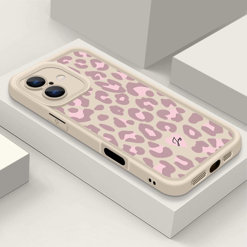 Розовый леопардовый узор с противоударным рисунком для iPhone 16 15 14 Plus 13 12 11 Pro Max Xs Xr 8 7 матовый мягкий чехол из ТПУ для защиты линз от падений